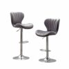 DINGZZ Furniture Ellston Adjustable Swivel Barstool - Set of 2 Counter Stool Bar Stool Chair (Color : Argento, Size : Light Grey)