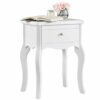 CARME Sorrento - Grey Dressing Table and Side Table With Drawer Rose Gold Handles Stool Mirror with LED Lights - Four Piece Set Bedroom Makeup Fu