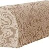 Sxspace 1 pair Stretch Armrest Covers Soft Sofa Armrest Covers Jacquard Spandex Arm Covers, Furniture Protector Covers Washable (Apricot)