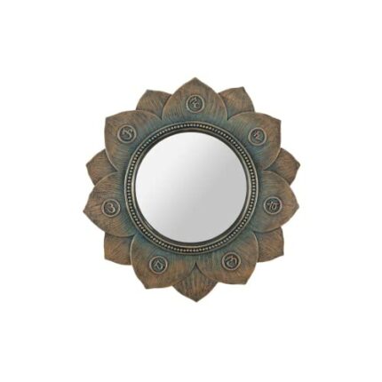 something different Wall Mirror | Lotus Flower Chakra | 1 Piece | Bronze | 21.5 cm x 21.5 cm x 1.5 cm