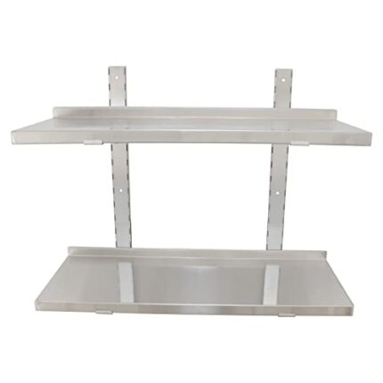 MOOTACO Stainless Steel Wall Shelf, Commercial Kitchen Shelf (Restaurant, Bar, Home, Kitchen, Laundry Use) (60x30cm)