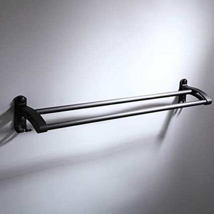 HIGOH Towel Racks, Towel Rail for Bathroom,Wall Mounted Space Aluminum Double Towel Bars,Kitchen Bathroom Towel Hanger,Bathroom Accessories Hand