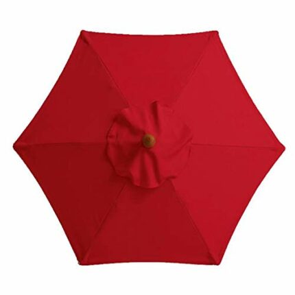6.4Ft Patio Umbrella Replacement Canopy, 6 Ribs Replacement Outdoor Umbrella Canopy, Sun Umbrella Replacement Cloth Garden Parasol Canopy Cover,