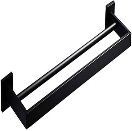 XHALERY Towel Bar Double Bath 304 Stainless Matte Steel Black Towel Towel Rail Lengthened Double Towel Rack Wall Mounted Bathroom Kitchen Organiz