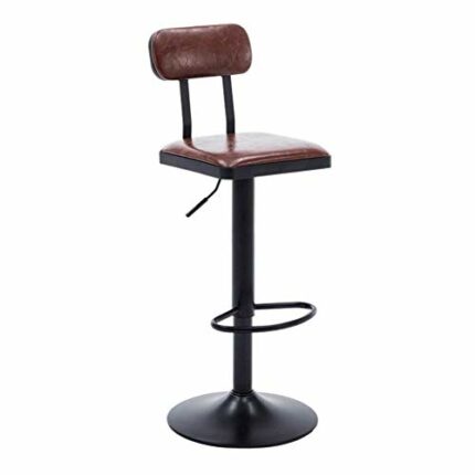 LUKEO Fashion Bar Chair Soft PU Leather Barstool Chair Swivel Adjustable High Stool Kitchen Living Room (Color : A)