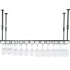 Wine Rack Ceiling Hanging Holder | Wine Bottles And Glass Goblets Stemware Storage Shelf Display Stand, for Under Cabinet Kitchen Bar Organizer S