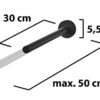 AMARE Luxury Telescopic Towel Rail | Black Matt | Drilling or Gluing | Extendable Towel Holder | Stainless Steel | Towel Dispenser for Sink | 29-