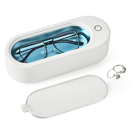 CO-Z Ultrasonic Jewellery Cleaner,46kHz 360 mL Ultrasonic Cleaner with Stainless Steel Basin, 18W Sonic Cleaner for Eyeglasses, Rings, Watch, Coi