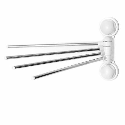 SMLJLQ Multifunctional Suction Cup Towel Rack Stainless Steel Towel Shelf Wall-Mounted Bathroom Holder Kitchen Shelf