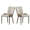 WANGFENG 2PCS Accent Chairs, Waterproof PU Leather kitchen Chair with Backrest and Padded Seat Reception Chairs for Home Living Room Furniture(4