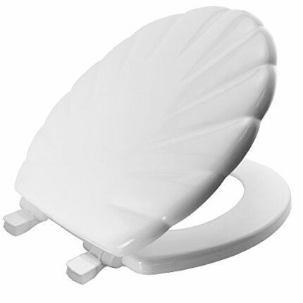 BEMIS Shell White Moulded Wood Toilet Seat | WC seat That Will not Loosen and fits Most Toilets | Ultra-fix | Water-Based Paint for Easy Clean |