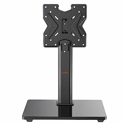 Perlegear Swivel Universal TV Stand/Base - Table Top TV Stand for 19-43 inch LCD LED TVs/Monitor/PC up to 20kg - Height Adjustable TV Mount Stand