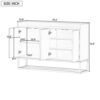 WALNUT Sideboard Buffet Adjustable Shelf Metal Legs With Large Storage Space For Dining Room, Entryway.