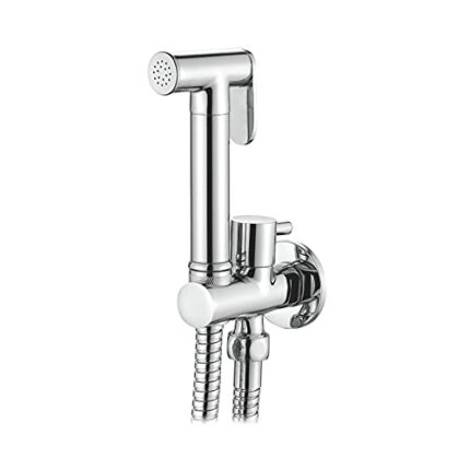 Ibergrif M22015R Concealed Handheld Bidet Sprayer Kit, Muslim Bidet Spray with Shattaf Sprayer, Shower Hose, Single Cold Water Only, Chrome, Silv