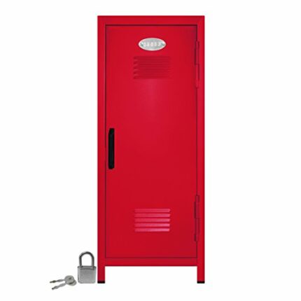 Mini Locker with Lock and Key Red -10.75" Tall