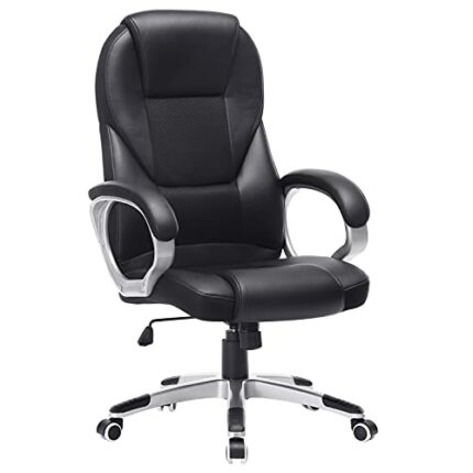 SONGMICS Executive Office Chair with High Back, Durable and Stable, Height Adjustable, Ergonomic, Black OBG22BUK