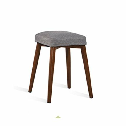 LUKEO Barstools Solid Wood Stool Home Dining Table Stool Economical Stool Imitation Wood Stool Fabric Dressing Stool (Color : Argento)