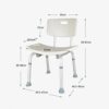 Bath Stools,Shower Stool Bath Chair Bathroom Seat - Lightweight Aluminum - Portable - with Backrest - Height Adjustable for The Elderly with Disa