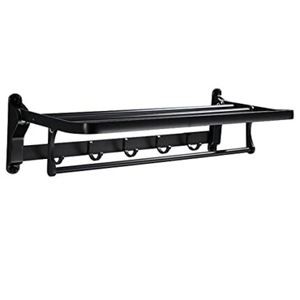 HIGOH Towel Racks,Bathroom Towel Rack Wall Mounted Towel Holder,Bath Towel Holder,Foldable Wall Mounted Bathroom Towel Rack Holder,Towel Rail Alu