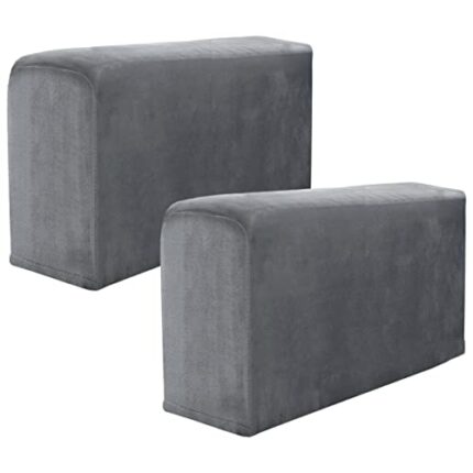 Jetcloud Armrest Chair Covers, Set of 2 Stretch Armchair Couch Armrest Chair Covers Anti-Slip Sofa Chair Velvet Arm Caps for Chair Furniture Prot