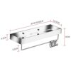 Bathroom ShelfBathroom Shelves Wall Mounted Bathroom Shelf No Drilling Shower Rack Stainless Steel Adhesive Multi-Function For Toilet Balcony,Chr