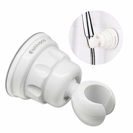 Sunivaca Shower Head Holder with Vacuum Suction Cup, Strong Suction Power, 360° Rotation Adjustable Shower Wall Bracket, Removable Shower Head Mo