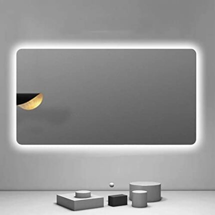 Smart Bathroom Led Wallmounted Bathroom Toilet with Light, Makeup Antifog Touch Screen Bathroom Mirror, White Lightno Touch