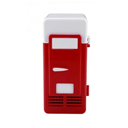 SDFGH Mini Fridge Refrigerator with LED Light Fridge Beverage Drink Cooler and Warmer Fridge Mini Car Refrigerator (Color : Rosso, Size : 19.4 x