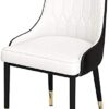 dining chair Kitchen Dining Room Furniture Chairs Kitchen Dining Chairs Modern PU Leather High Back Padded Soft Seat Chair Metal Legs Living Room