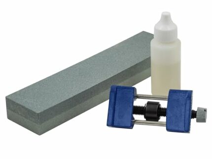 Faithfull FAIOS8CHG Sharpening Kit for Wood Chisels and Metal Blades Includes: Oilstone 200 mm (8 Inch), Honing Guide for Chisels and White Oil