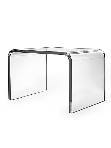 GETCK Acrylic Shower Stool Step Stool Clear Foot Stool Shoe Stool Used for Bathroom,Living Room,Bedroom,Kithchen Stand 250 lbs