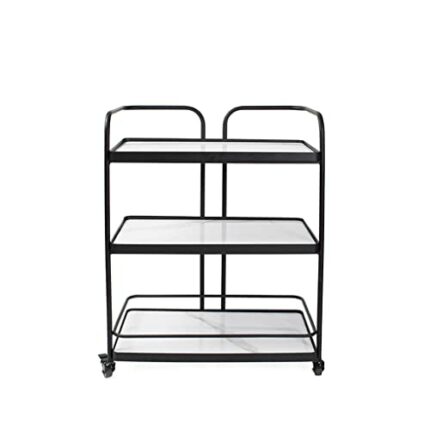 UXZDX Nordic Style Household Mobile Trolley Kitchen Dining Room Three-tier Shelf Hotel Commercial Trolley Wine Cart