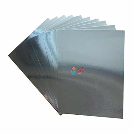A4 250gsm Silver and Gold Shimmering Mirror Finish Mirror Cards (Silver - [PK-10])