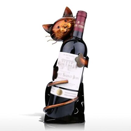 LUKEO Rack Wine Holder Shelf Metal Practical Sculpture Wine Stand Home Decoration Interior Crafts