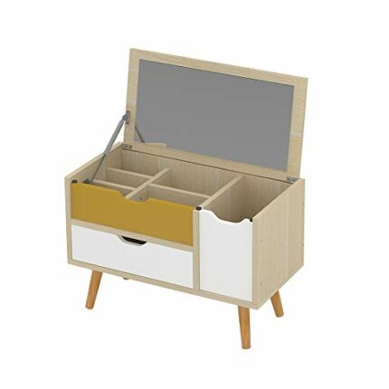 DINGZZ Bedroom Flip Dressing Table Nordic Student Dormitory Makeup Dresser Furniture for Cosmetics Storage with Drawer
