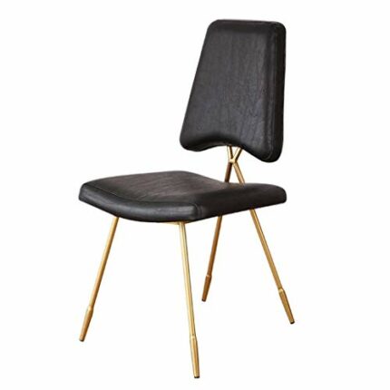 WALNUT Industrial Faux Leather Armless Indoor Kitchen Dining Chair Stool with Metal Legs Upholstered (Color : B)