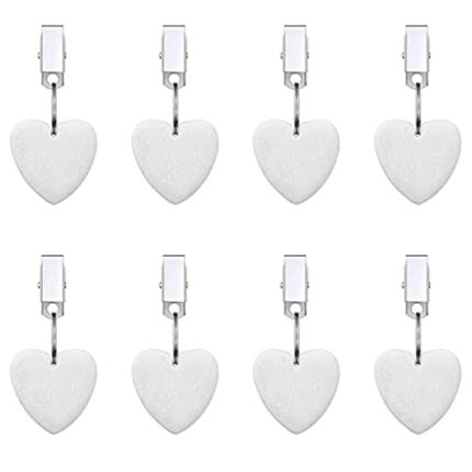 WANGCL 8PCS Tablecloth Weights Tablecloth Pendant With Stainless Steel Clip For Outdoor Family Dinner Garden Party Wedding Camping Picnic-Heart S
