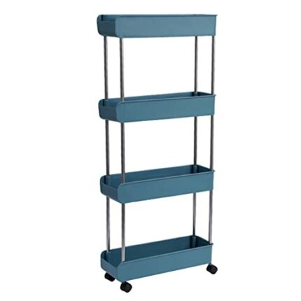 ZCMEB Kitchen Trolley 3/4 Tier Bedroom Snacks Cart Bathroom Storage Rack With Wheels Househlod Standing Shelf (Color : 3-pack, Size : 1pcs)