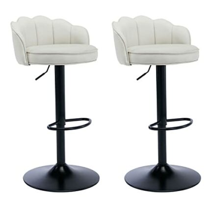 Height Bar Stools Set of 2 Bar Chairs Counter Height Adjustable Swivel Stool with Back Leather Kitchen Counter Stools Dining Chairs Home Bar,for
