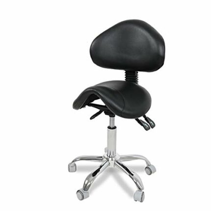 HIGOH Stools,Saddle Stool with Backrest with Backrest Adjustable Height Ideal for Dentists, Doctors Ergonomic Stool