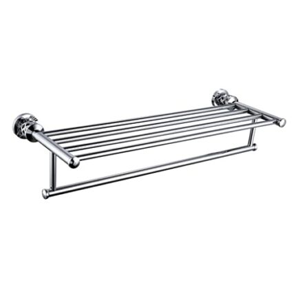 HIGOH Towel Racks, Bathroom Towel Rack Wall Mounted Towel Holder,Chrome Double Layer Towel Rack,Simple Bathroom Towel Holder,Stainless Steel Bath