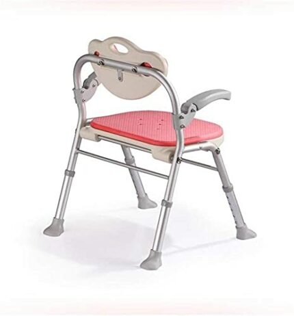 taimowei Folding Shower Stool, Safety Mobility Bath Stool Shower Chair Non-Slip Aluminum Bath Stool Disabled Shower Seats Brown,Household Goods