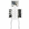 CARME Sorrento - Grey Dressing Table and Side Table With Drawer Rose Gold Handles Stool Mirror with LED Lights - Four Piece Set Bedroom Makeup Fu