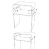 solaround Clear Acrylic End Table 2-Tier Bedside nightstand for Living Room Bedroom Home Decor (Black)