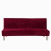 Velvet Plush Armless Sofa Slipcover,3 Seater Winter Thicker Stretch Sofa Bed Covers Furniture Protector Solid color Anti-slip Stretch Couch Cover