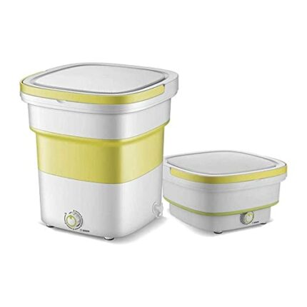 Mini Foldable Washing Machine, Portable Washing Machine - Ultrasonic Cleaning Machine, Small Automatic Portabl(mini washing machine) (Yellow)