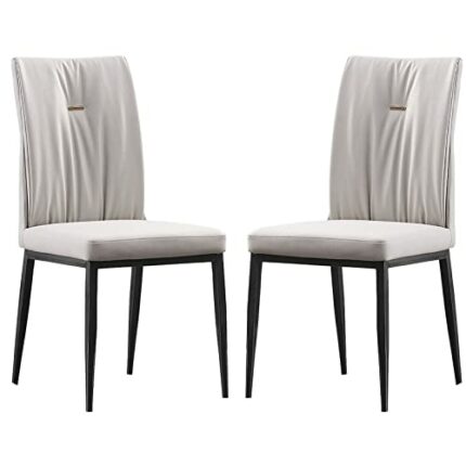 WANGFENG Set of 2 Kitchen Counter Chairs, Dining Chairs with Sturdy Metal Legs Reception Chairs for Home Office Furniture Side Chairs