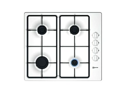 Neff N30 T26BR46W0 Gas hob with Sword Dials and Cast Iron Pan Supports, 60 cm, White, Built in