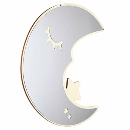 Veemoon Chic Moon Shape Acrylic Mirror Ornament Kids Room Wall Mirror Pendant Cartoon Shape Acrylic Mirror
