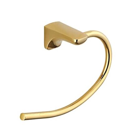 SLNFXC Towel Holder Gold Non Perforated Semicircle Towel Ring Bathroom Towel Rack Stainless Steel Towel Rack Bathroom Pendant